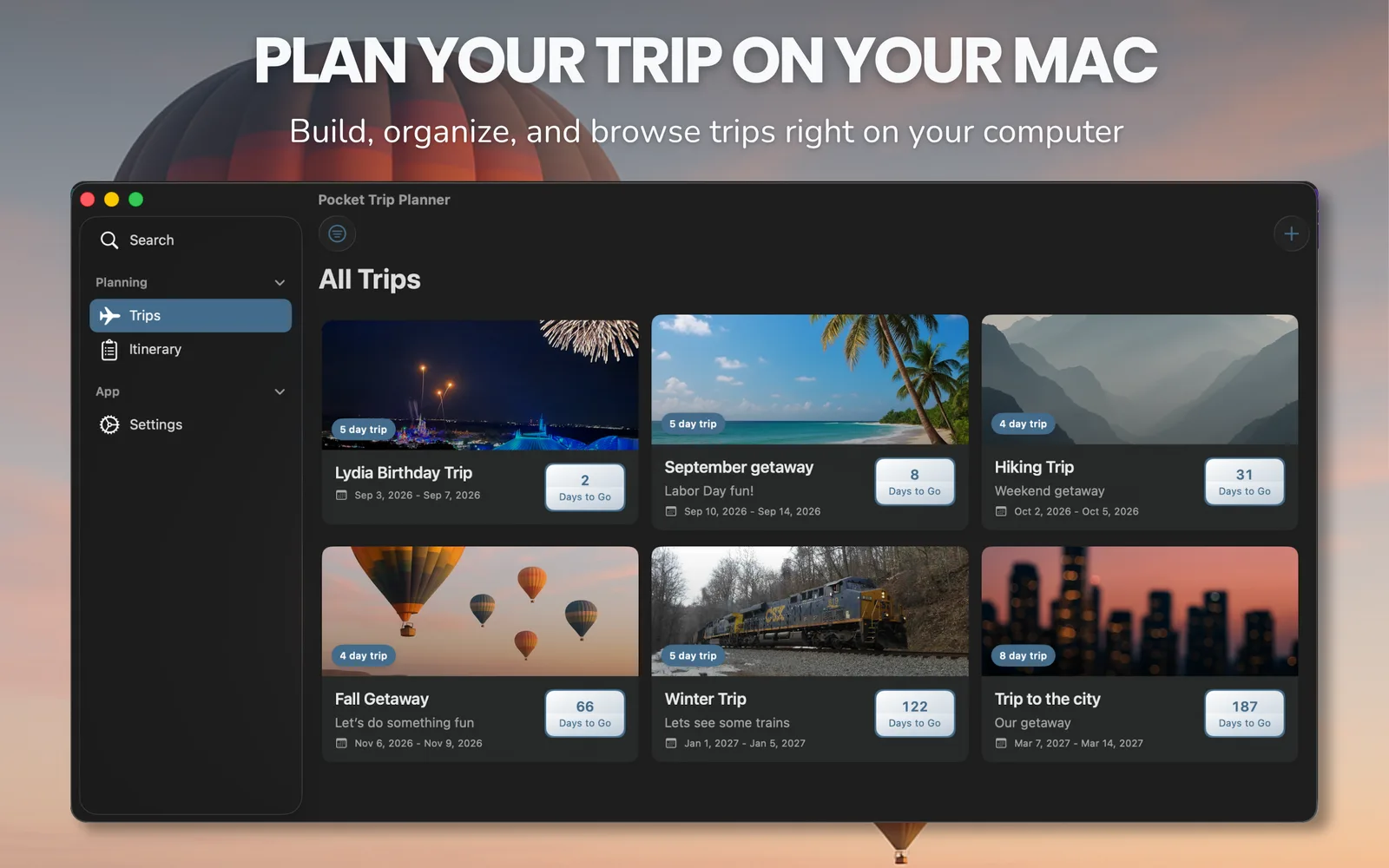 Pocket Trip Planner 1.7 — the Mac app catches up