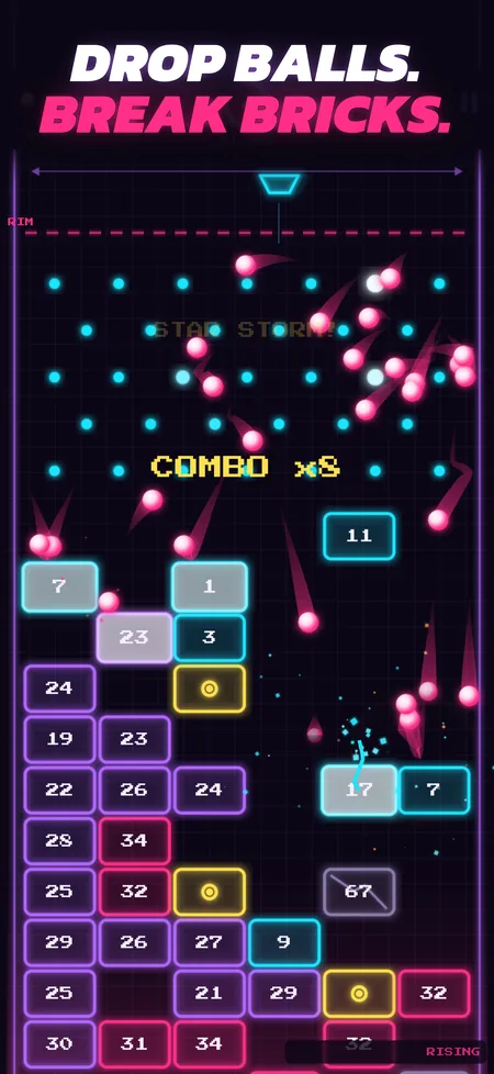 Screenshot for Brickrise: Ball Drop Brick Breaker