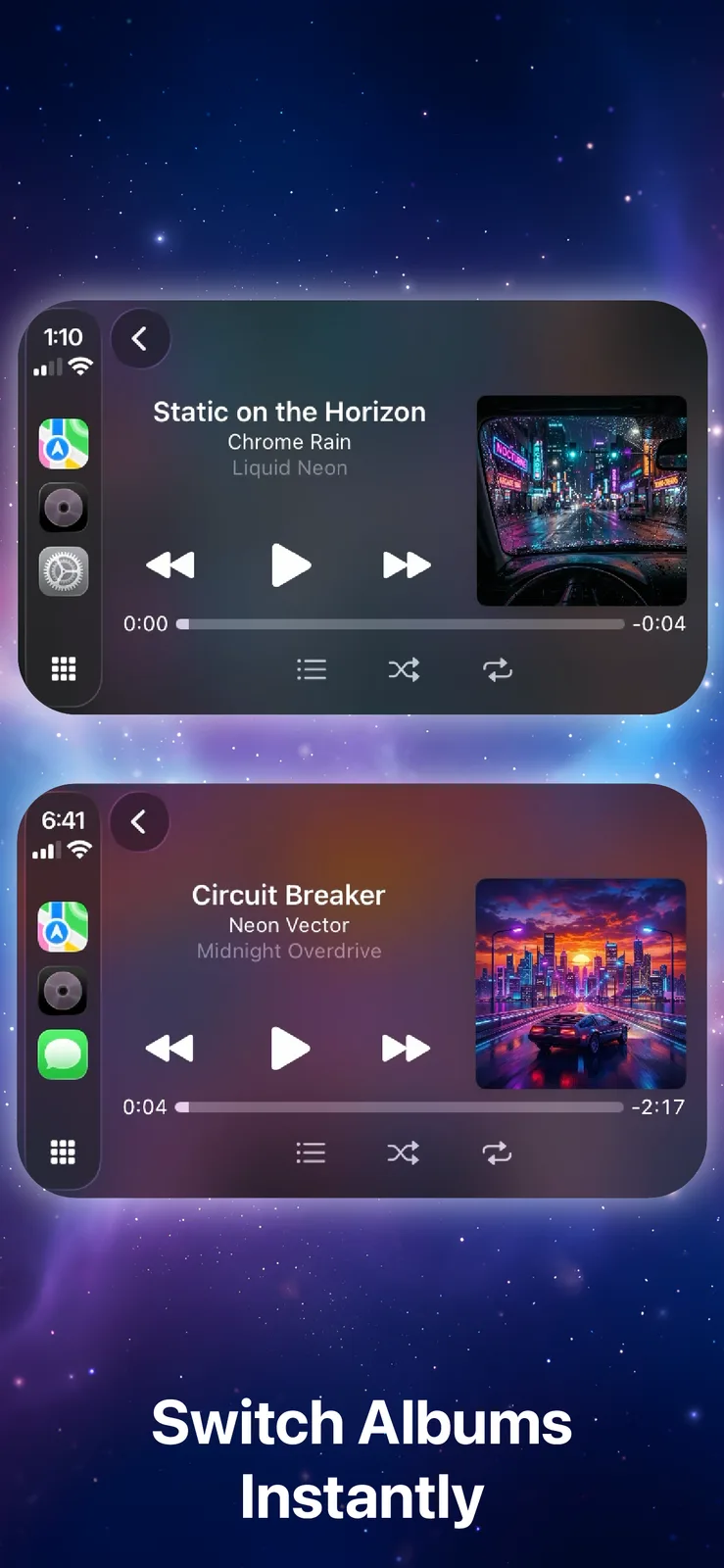Digital CD changer within the carplay GUI